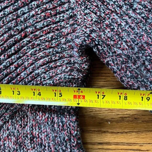 Rag & Bone Red Gray Merino Wool Blend Mock Turtleneck Sweater   Women's Size S - Picture 8 of 9